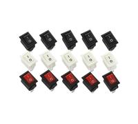 10Pcs Push Button Switch 10x15mm SPST 2Pin 3A 250V KCD11 Snap-in On/Off Boat Rocker Switch 10MM*15MM Black Red and White NWPNLXEA(Rot)