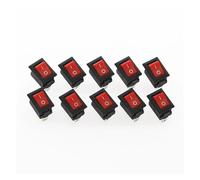 10Pcs Push Button Switch 10x15mm SPST 2Pin 3A 250V KCD11 Snap-in on/Off Rocker Switch 10MM*15MM Black Red and White NWPNLXEA(Rot)