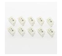 10Pcs Push Button Switch 10x15mm SPST 2Pin 3A 250V KCD11 Snap-in on/Off Rocker Switch 10MM*15MM Black Red and White NWPNLXEA(Weiß)
