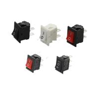 10Pcs Push Button Switch 10x15mm SPST 3Pin 3A 250V KCD11 Snap-in on/Off Mini Rocker Switch 10MM*15MM Black Red and White DIY(2D3P-Red)