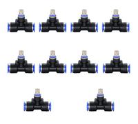 10PCS Quick Connector Brass Misting Nozzles with 1/4'' Tees for Outdoor Cooling Mister System, Fog Nozzles Garden Spray Atomizing Nozzle for Landscaping, Air humidification