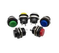 10Pcs R13-507 Momentary Push Button Switch AC 6A/125V 3A/250V R13-507 16mm Self-reset Switch Electrical Equipment Round Switches NWPNLXEA(10Pcs White)