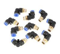 10pcs raccords pneumatiques de raccord rapide de coude pneumatique adaptateur de filetage de diamètre de 8mm G1/4 pour tuyau pour outils pneumatiques
