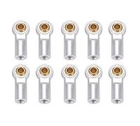 10pcs RC Rod Ends, M3 RC Link Tie Rod End Rotule Head Linking End Aluminium Upgrade Accessoires Compatible avec SCX10 1/10 RC Car(Argent)