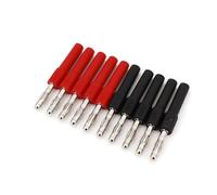 10Pcs Red and Black Brass 4mm Male Plug to 2mm Female Jack Adapter Connector NWPNLXEA