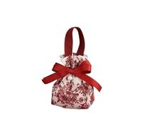 10Pcs Red Flower Wedding Candy Cloth Bag, Souvenir, Engagement or Valentine's Day Gift Packaging Pour Bonbons