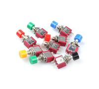 10Pcs Red Green Black Yellow WHITE BLUE 3Pin 1COM 1NO 1NC 6mm Momentary Push Button Switch Toggle Switches DS-612/ PS-102 NWPNLXEA(Rot)