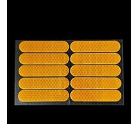 10pcs Reflective Stickers Strip Waterproof Self-Adhesive Safety(yellow)