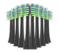10PCS Replacement Toothbrush Heads, Compatible For 7am2m AM101/AM105 Sonic Electric Vacuum Soft Bristle Nozzles(10PCS BLACK)