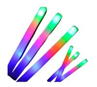 10Pcs RGB LED Glow Bulk Party Supplies Colorful LED Glow Sticks Foam Stick Cheer Tube Dark Light Birthday Wedding(10 pcs Foam Stick)