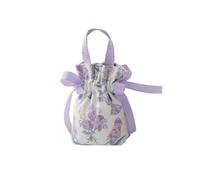 10pcs Ribbon Bow Canvas Flower Drawstring Bag Pearl Handle Wedding Small Wrist Coin Purse Wallet Candy Storage Pour Bonbons