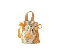 10pcs Ribbon Bow Canvas Flower Drawstring Bag Pearl Handle Wedding Small Wrist Floral Candy Storage Bowknot Handbag Pour Bonbons