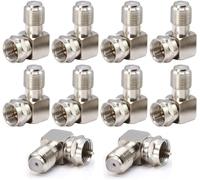 10pcs Right Angle F Type Coaxial Adapter RG6, 90 Degree Satellite Plug Male to Female, TV Antenna TV F Satellite Socket Virgin Connectors