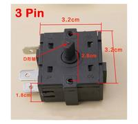 10PCS Room Heater Gear Knob Switch 3Pin 5Pin Rotary Switch Selector 3 4 Gear AC 250V 16A Temperature Control Switch NWPNLXEA(A-3Pin)