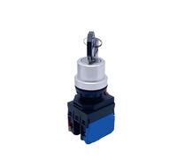10pcs Rotary Key Switch LAY38S-10Y/21 Self Reset Locking 2/3 Position Selection Silver 22mm Mounting NO NC NWPNLXEA(2NO,2P Self Locking)