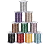 10pcs Rouleaux de Fil étallique de 0,3 mm en Polyester Tressé Cordon Nylon Fil Bracelet Cordon Ciré De Perles Fil pour Collier Bracelet Perles Fabrication Bijoux Artisanat