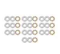 10pcs roulements à billes de butée planaires ensemble de roulements en acier plat de haute précision (F5-12M)