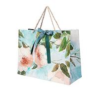 10pcs Sac Cadeau en Papier avec Ruban Pochette Cadeau Grande Sac d'emballage Style de Peinture à l'huile Sac de Shopping Étanche Sac Pochette Cadeau pour Anniversaire Mariage Fête Vêtement 32*25*10CM