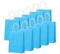 10Pcs Sac Papier Cadeau avec Poignées 26x12x32cm,Pochette Cadeaux Papier Bleu Clair,Pochette Cadeau Anniversaire Enfant, Sachet Bonbon Coloré pour Mariage, Halloween,Anniversaire,Noël,Party