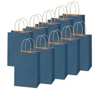 10Pcs Sac Papier Cadeau avec Poignées 26x12x32cm,Pochette Cadeaux Papier Noir Foncé,Pochette Cadeau Anniversaire Enfant, Sachet Bonbon Coloré pour Mariage, Halloween,Anniversaire,Noël,Party