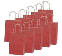 10Pcs Sac Papier Cadeau avec Poignées 26x12x32cm,Pochette Cadeaux Papier Rouge Vent,Pochette Cadeau Anniversaire Enfant, Sachet Bonbon Coloré pour Mariage, Halloween,Anniversaire,Noël,Party