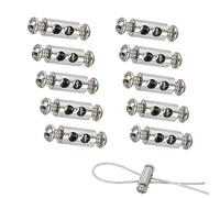 10pcs serre-câbles avec capuchon de borne à vis, serre-câbles pour câble et câble de 1 à 2 mm de diamètre, pinces à double extrémité pour câble et fil en acier