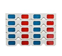 10pcs / Set Papier Universel Anaglyphe 3D Lunettes 3D Silicone Rouge Silicone antidérapant Blue Carton Jeu de Films DVD Vidéo TV Lunettes 3D