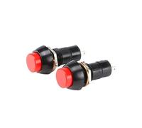 10Pcs/Set PBS-11B Round Switch Button 250V/3A Light Switch Non-locking DIY Touch Switch Red NWPNLXEA