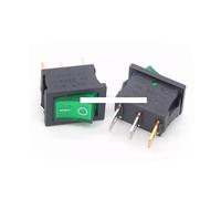 10PCS Ship Type Switch 15 * 21mm 3PIN ON/OFF Rocker Switch 6A/250V 10A/125V 15X21 With Green Light