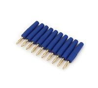 10Pcs Small Size 2mm Brass Gold Plated Male Plug Wire Solder Type Connector AUOQKQUT(Blau)