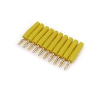 10Pcs Small Size 2mm Brass Gold Plated Male Plug Wire Solder Type Connector AUOQKQUT(Gelb)