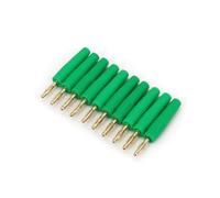 10Pcs Small Size 2mm Brass Gold Plated Male Plug Wire Solder Type Connector AUOQKQUT(Green)