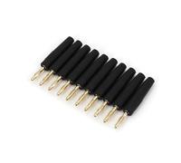 10Pcs Small Size 2mm Brass Gold Plated Male Plug Wire Solder Type Connector AUOQKQUT(Nero)