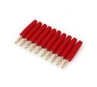 10Pcs Small Size 2mm Brass Gold Plated Male Plug Wire Solder Type Connector AUOQKQUT(Rot)