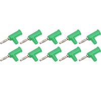10Pcs Solderless Banana Plug ABS Brass Lantern Open Screw Bananas Connectors for Inverters 4mm(Green )