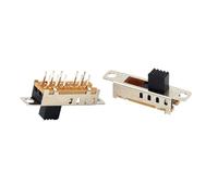 10Pcs SS-24E04 2P4T Double Pole Four Throw 4 Position Slide Switch 10 pin DIP Type Without Fixed Pin Handle Heights 6mm NWPNLXEA