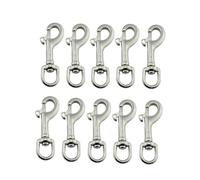 10PCS Stainless Steel 316 Oval Single End Swivel Eye Bolt Snap Hook 65mm 72mm(72mm)