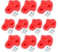 10pcs structure plastique structurée Pierres à grimper Rocher Pierres murales Enfants Divers Kit Bolt rouge