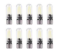 10pcs T10 LED Lumières, 12V W5W T10 194 Verre COB Filament LED Voiture Intérieur Lecture LED Ampoule DRL Tronc Lumière(blanc)