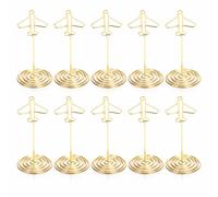 10pcs Table Numéro Numéro, porte-avions d'or avec des clips de photo de carte mignonne de base Clips de message en métal pour le mariage de la fête