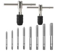 10PCS Tarauds et Filières Tourne a Gauche Coffret Taraud, avec HSS M3 M4 M5 M6 M7 M8 M10 M12 Taraud à Filetage Métrique, M3-M8/M6-M12 T Barre Poignée Porte-taraud à Cliquet