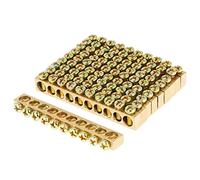 10pcs Terminal Block, Barres de Terre, borniers de terre basse tension, borniers electrique, barre neutre de terre en laiton 10 pièces avec borne à vis de fil de distribution électrique à 10 trous