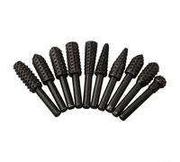 10pcs Tête de Meulage pour bois 6.35mm Pour Perceuse 10pcs Tête | pour idéal pour bois, plastique, caoutchouc; finition lisse, pour sculpture précise, ébavurage rapide, compatible perceuse