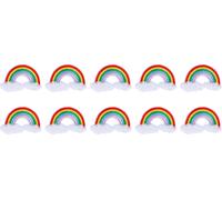 10pcs tissu coloré patch nuage modèle arc-en-ciel broderie applique décoration fournitures