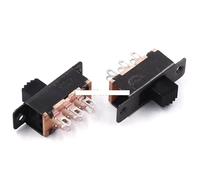 10PCS Toggle Switch 2 Position 6 Pins With Fixed Hole Handle High 5mm DPDT 2P2T Panel Slide Switch 125VAC NWPNLXEA