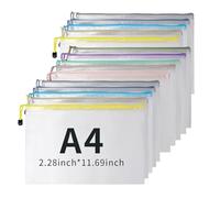 10pcs transparent zip A4 plastic mesh waterproof storage bag for storing documents and stationery, office home travel use(30pcs random)