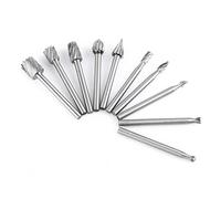 10pcs Tungstène Burres Rotatives en Carbure à grande vitesse En acier SET Foret de Torsion de Tiges avec1/8''(3mm) / Outil rotatif DIY menuiserie, sculpture, gravure, perçage sur bois