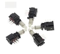 10Pcs Uni-directional Push-button Switch A11 with Lock Double Row 6 Feet Key-press Self Locking Black with Spring Power Switch NWPNLXEA