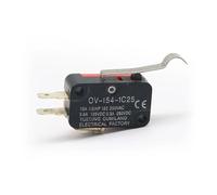 10pcs V-154-1C25 long handle roller Snap Action Push Button SPDT Momentary On-Off Limit Switch 15A 250V Red/Black