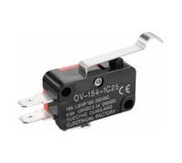 10pcs V-154-1C25 long handle roller Snap Action Push Button SPDT Momentary On-Off Limit Switch 15A 250V Red/Black Control switch